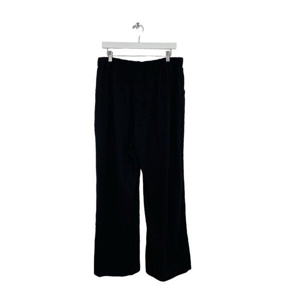 Halara Waffle Black High Waist Wide Leg Flowy Palazzo Casual Pants Size XL - Picture 2 of 6